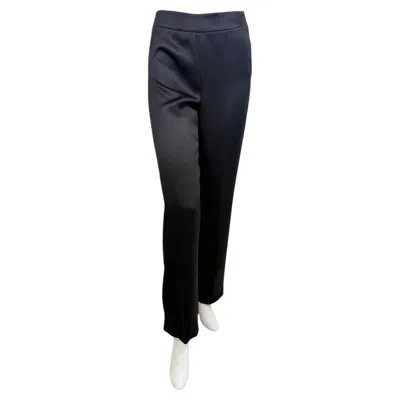 Pre-owned Giorgio Armani Black Satin Straight-leg Evening Trousers, Made In Italy