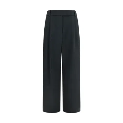 Giorgio Armani High-waisted Wide-leg Tailored Pants In Black