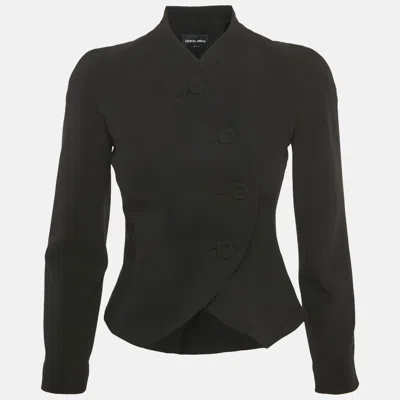 Pre-owned Giorgio Armani Black Silk Cropped Jacket Xs