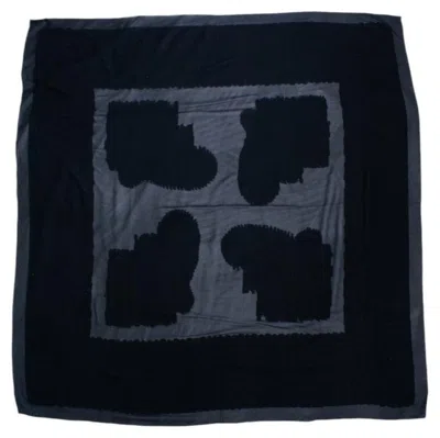 Pre-owned Giorgio Armani , Black Silk Scarf With Sheer