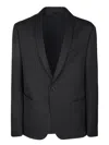 Giorgio Armani Black Silk Tuxedo Jacket In Black
