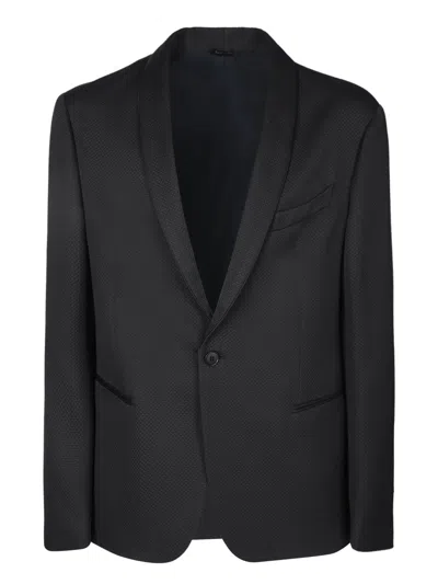 Giorgio Armani Black Silk Tuxedo Jacket