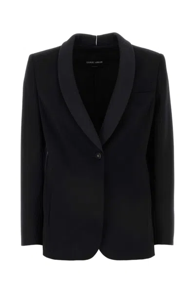 GIORGIO ARMANI BLACK SINGLE BREASTED BLAZER