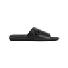 Giorgio Armani Black Slides With Embossed Logo Detail In Black