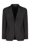 Giorgio Armani Black Stretch Nylon Blazer In Black