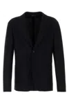 Giorgio Armani Black Stretch Nylon Blazer In Nero