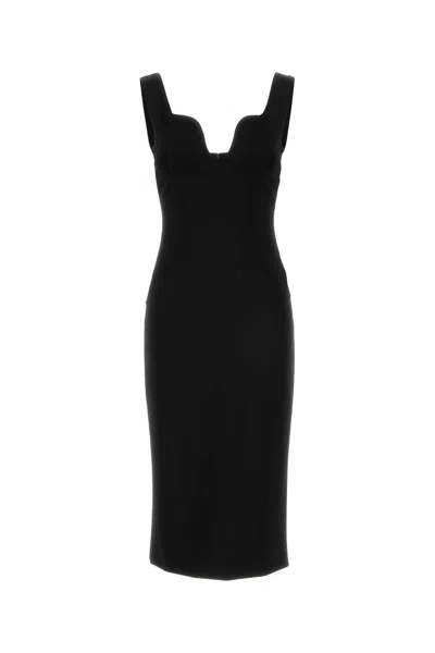 Giorgio Armani Black Stretch Viscose Blend Sheath Dress