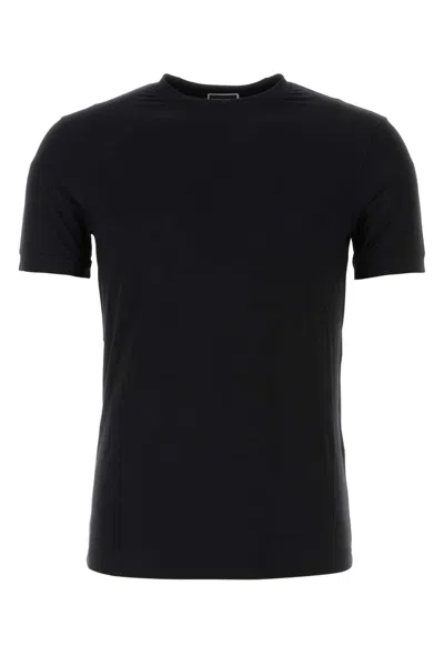 Giorgio Armani Black Stretch Viscose T-shirt In Nero