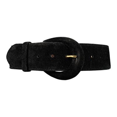 Pre-owned Giorgio Armani Black Suede Covered Buckle Belt