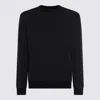 Giorgio Armani Embroidered Stretch Wool Blend Sweater In Black