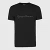 Giorgio Armani Crew-neck Printed Short Sleeve T-shirt In Black