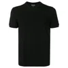 Giorgio Armani Wool Jersey Crew-neck T-shirt With A Striped Motif In Blue