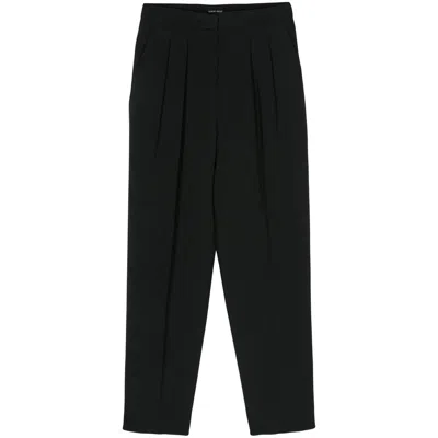 GIORGIO ARMANI GIORGIO ARMANI BLACK TROUSERS - TAPERED TROUSERS WOMEN