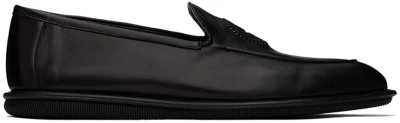 Giorgio Armani Black Vintage Nappa Leather Loafers In 2 Nero