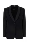 Giorgio Armani Wool Blazer With Shawl Lapel And Chest Pocket In Uc001