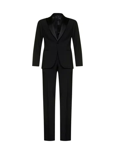 Giorgio Armani Black Wool Icon Soho Tuxedo Suit