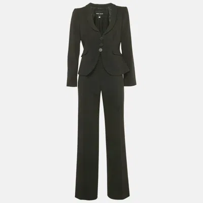 Pre-owned Giorgio Armani Black Wool Single Breasted Suit M
