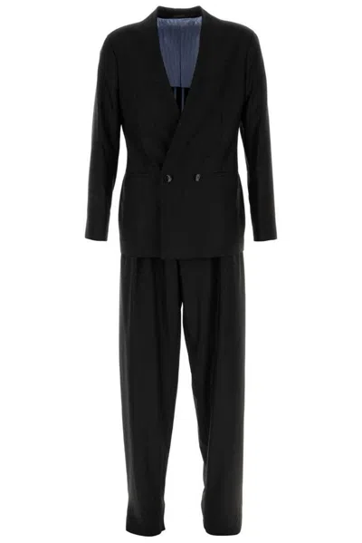 Giorgio Armani Black Wool Suit