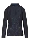 Giorgio Armani Tailored Jacket Sequin Embellishments In Blue
