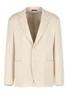 Giorgio Armani Long-sleeved Blazer In Blanco