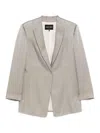 Giorgio Armani Jacquard Blazer In Grey
