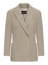 Giorgio Armani Seersucker Cashmere Double-breast Blazer