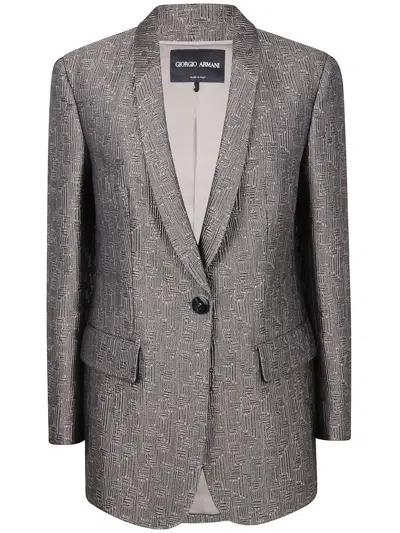 Giorgio Armani Blazer Clothing In Gray