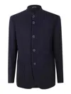 Giorgio Armani Guru Wool Single-breasted Jacket In Azul