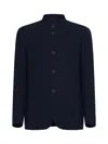 Giorgio Armani Wool-blend Zigzag Cardigan In Blue