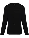 Giorgio Armani Men's Textured Band-collar Blazer In Black