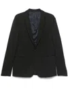 Giorgio Armani Silk Buttoned Blazer In Black
