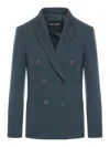 Giorgio Armani Notched-lapels Double-breasted Blazer In Forest