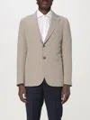 Giorgio Armani Upton Line Single-breasted Jacket In Linen Canvas In Beige