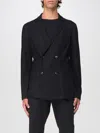 Giorgio Armani Official Store Icon Double-breasted Jacket In Fulled Cashmere Interlock In Black