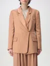 Giorgio Armani Women Double-breasted Satin Blazer In Rust