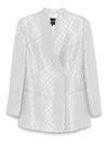 Giorgio Armani Sequin-embellished Blazer In Gris