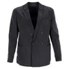Giorgio Armani Blazer In Black Linen In Black