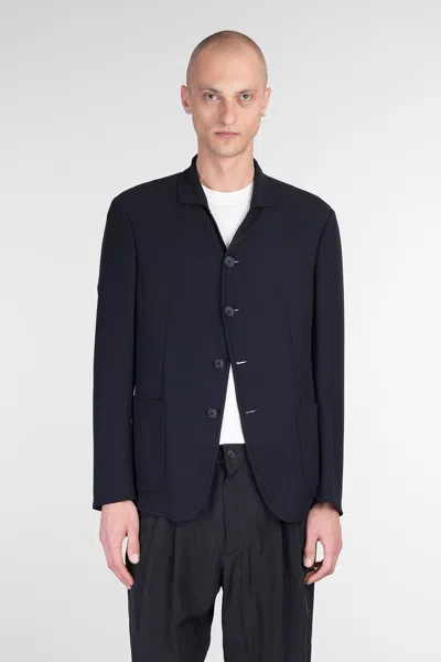 Giorgio Armani Blazer In Blue Wool In Black