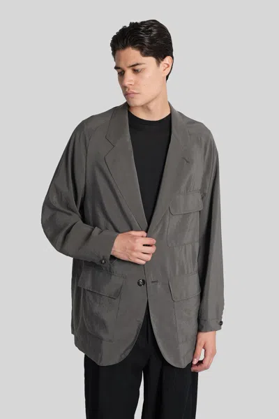 Giorgio Armani Blazer In Khaki Silk In Gray