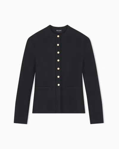 Giorgio Armani Blazer Jackets Slim Crew Neck In Virgin Wool Cashmere In Black