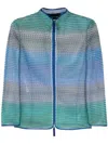 Giorgio Armani Semi-sheer Striped Jacket In Multi