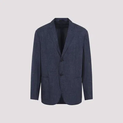 Giorgio Armani Single-breasted Blazer In Blue