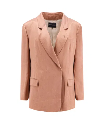 Giorgio Armani Women Double-breasted Satin Blazer In Multicolor
