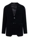 Giorgio Armani Blazer Upton In Velluto In Black