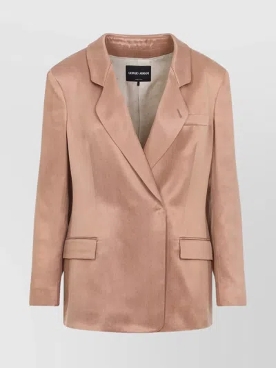 GIORGIO ARMANI BLAZER WITH BUTTONED CUFFS AND NOTCHED COLLAR