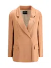 Giorgio Armani Women Double-breasted Satin Blazer In Pink