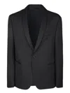 Giorgio Armani Black Silk Tuxedo Jacket In Black
