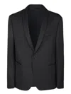 Giorgio Armani Black Silk Tuxedo Jacket In Black