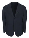 Giorgio Armani Blue Linen Jacket In Blue