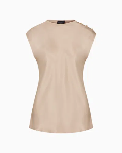 Giorgio Armani Blouse In Double Silk Satin In Brown